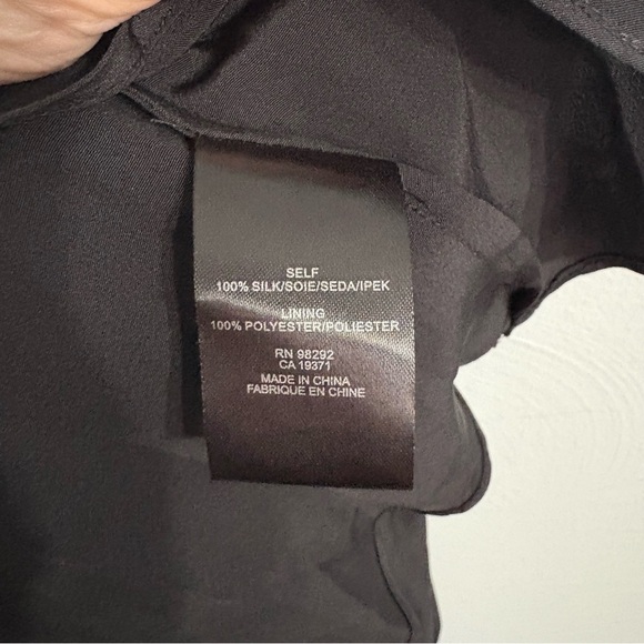 Revolve Tibi Black Silk Strappy Ruffle Cami Tank TopShirt | 100% Silk | Size 0 - Picture 5 of 6